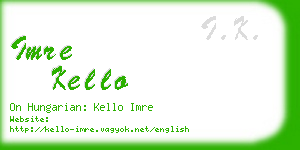 imre kello business card